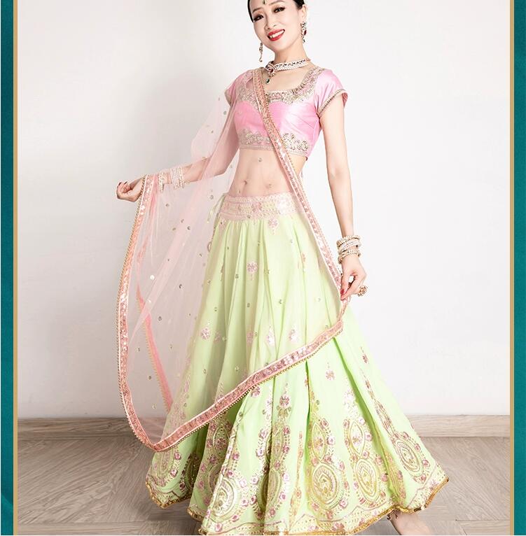 Salwar Kameez Set - Robe de danse indienne Sari brodée