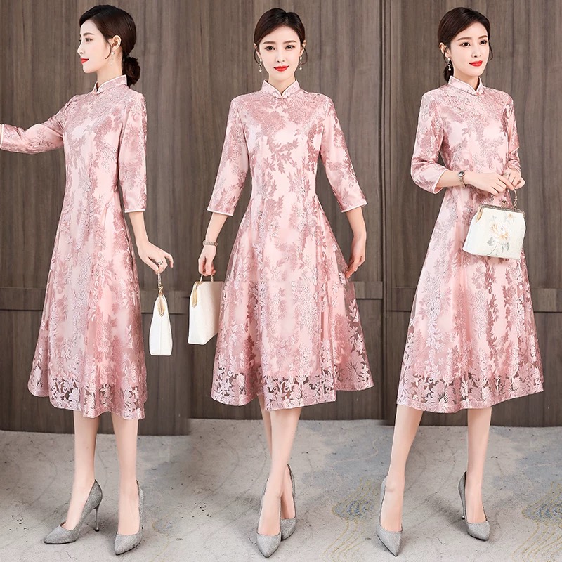 Ao Dai Vietnam Dress - Femmes élégantes Aodai Vietnam Cheongsam Oriental