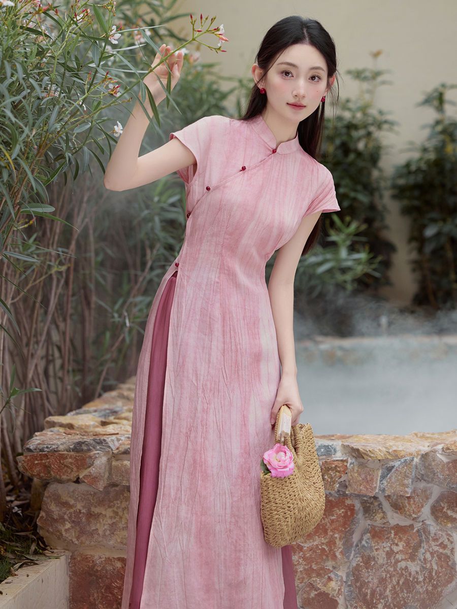 Ao Dai Vietnam Dress - Robe longue de style chinois pour