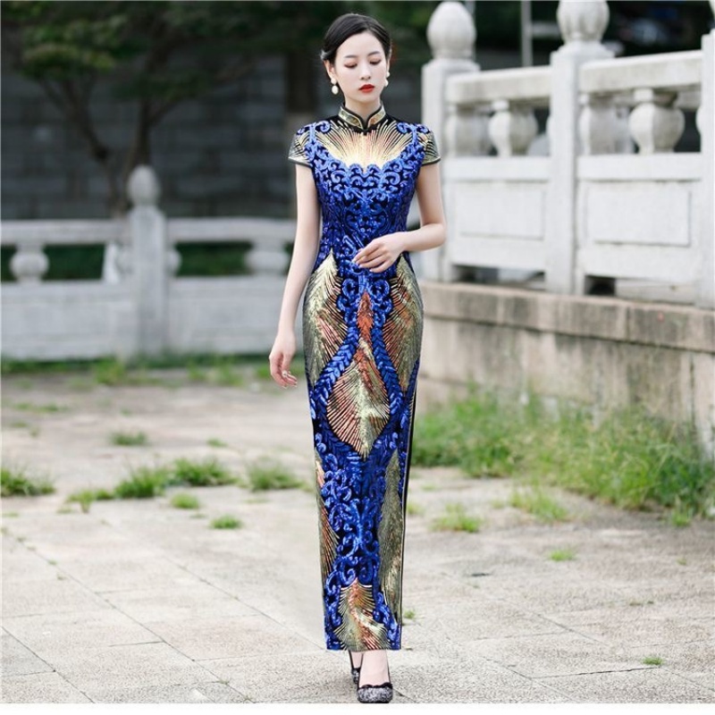 Ao Dai Vietnam Dress - Femme élégante robe Aodai à manches