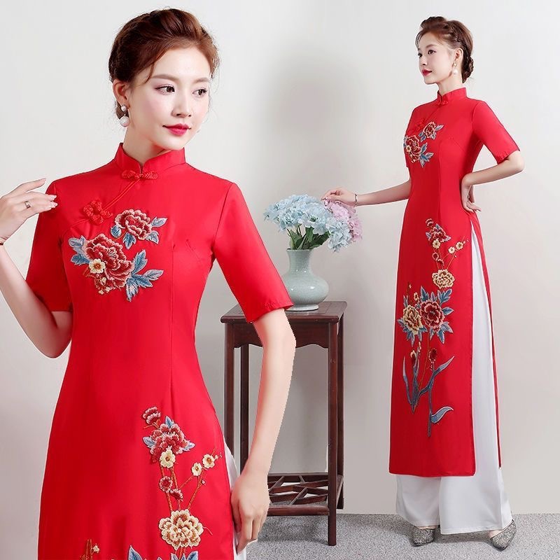 Ao Dai Vietnam Dress - Été femmes traditionnel Vietnam Ao Dai