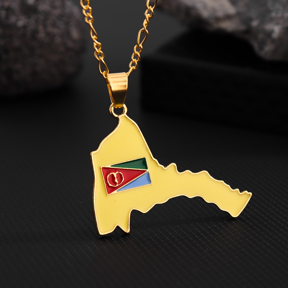 Men'S Ethnic Fashion Trends - Collier pendentif carte de l'Érythrée pour