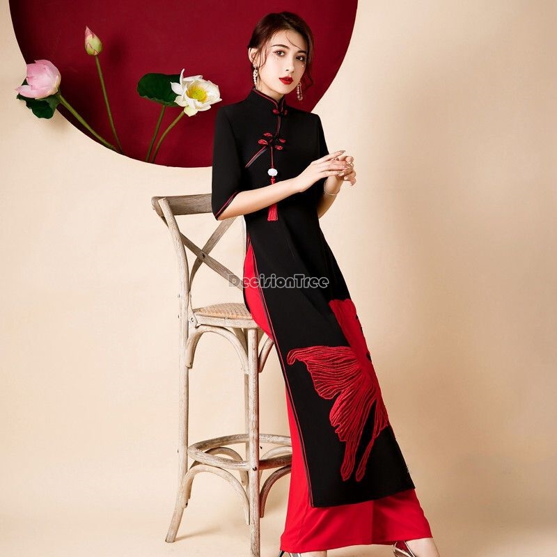 Ao Dai Vietnam Dress - Qipao de scène 2026 pour performance