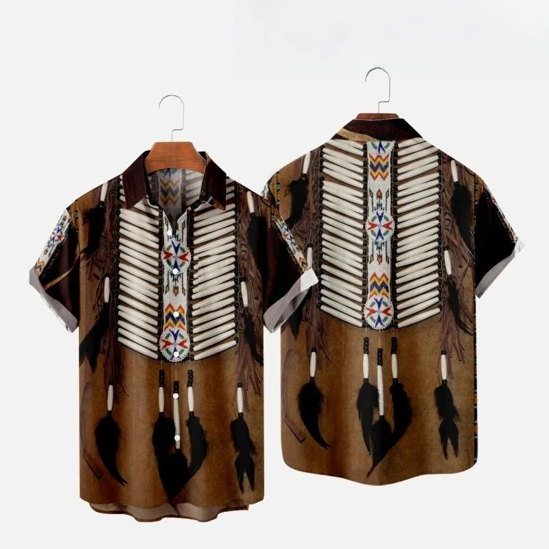 Fashion Ethnic Indian Clothing - Chemises de plage imprimées 3D style