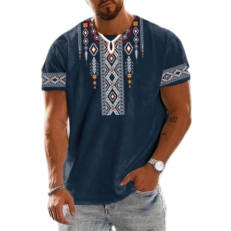 Men'S Ethnic Fashion Trends - Tendance 2025 Vintage ethnique graphique T-Shirt