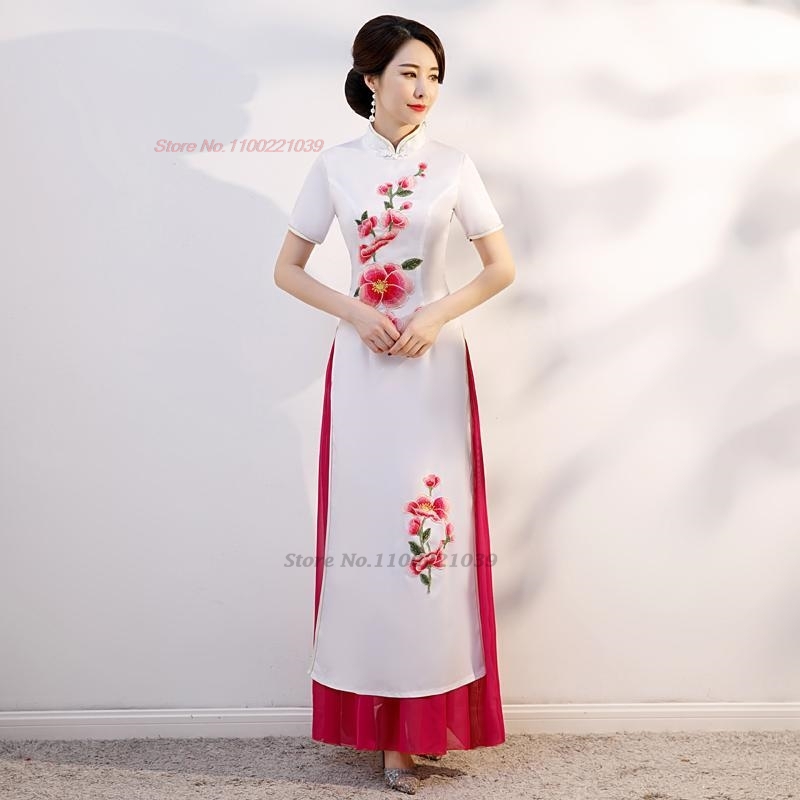 Ao Dai Vietnam Dress - Robe vietnamienne aodai traditionnelle chinoise vintage
