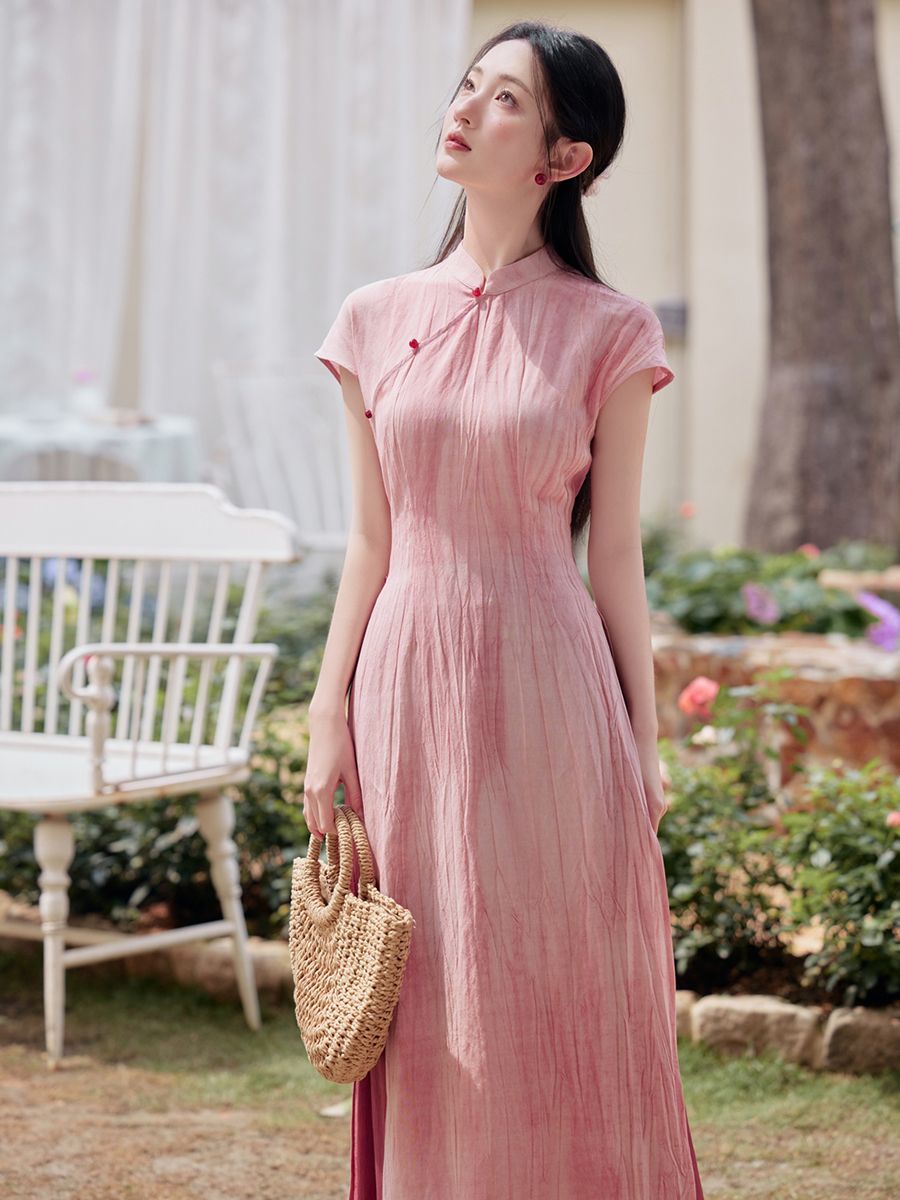 Robe longue de style chinois p - Ao Dai Vietnam Dress avis et prix