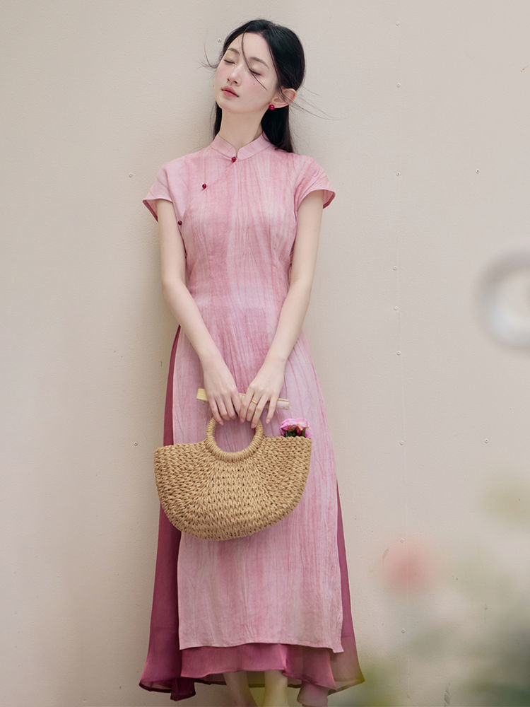 Robe longue de style chinois p - Ao Dai Vietnam Dress avis et prix