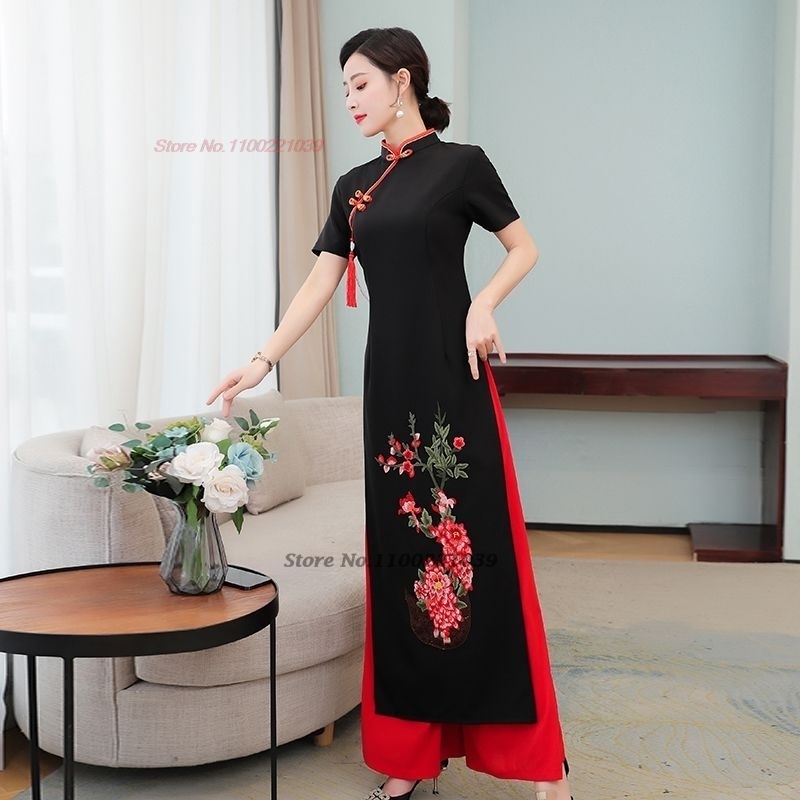 Ensemble robe et pantalon trad - Ao Dai Vietnam Dress avis et prix
