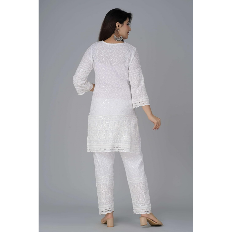 Kurtis indiens en coton Chikan - Salwar Kameez Set avis et prix