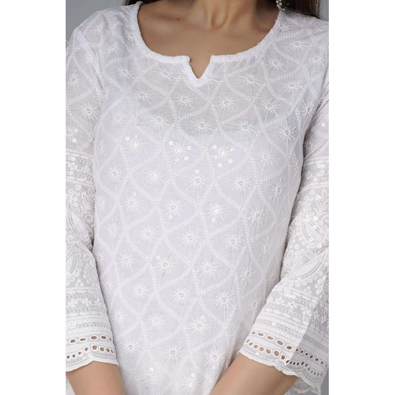 Kurtis indiens en coton Chikan - Salwar Kameez Set avis et prix