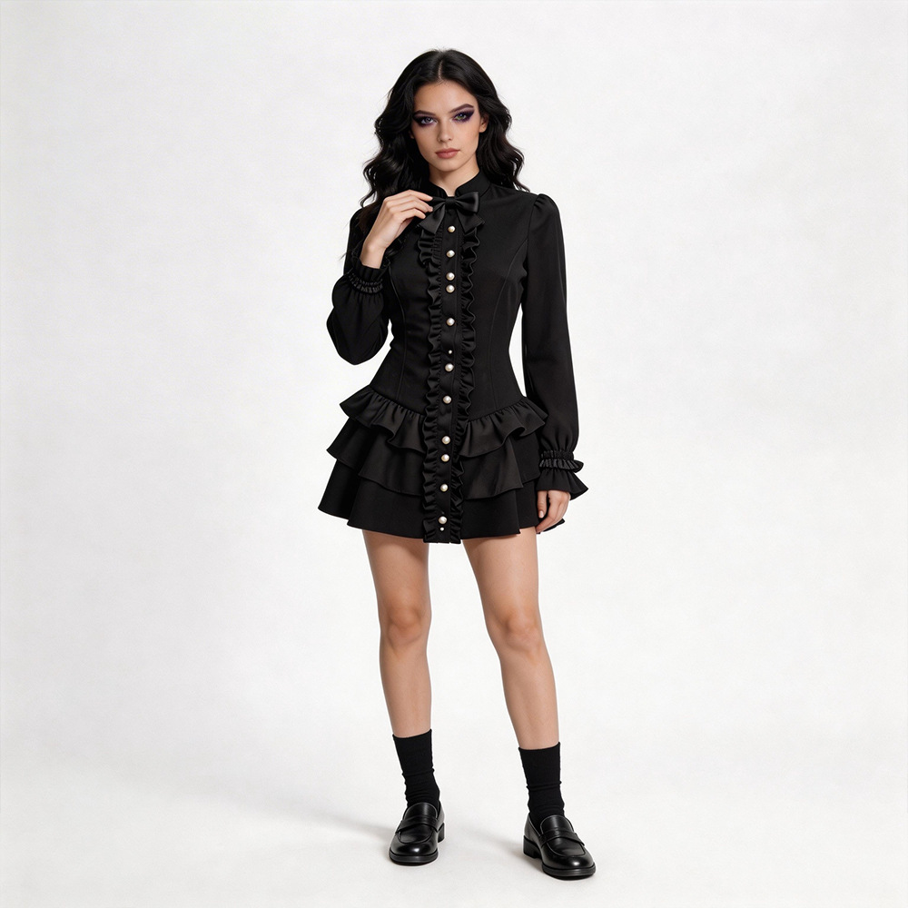 Jupe courte gothique noire, co - Ethnic Wear In Fashion avis et prix