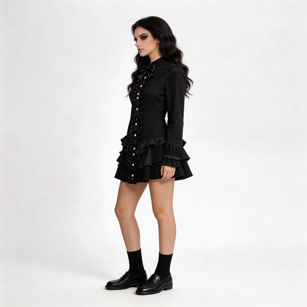 Jupe courte gothique noire, co - Ethnic Wear In Fashion avis et prix